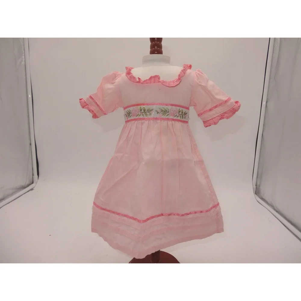 American Girl Caroline Abbott Pink Meet Dress Floral Embroidery